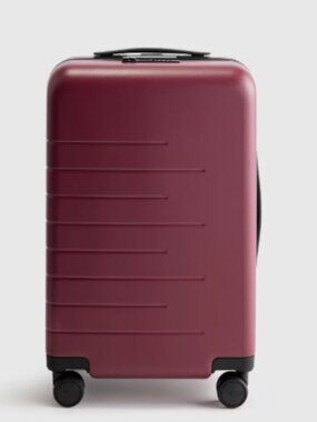 NWT Quince Small Carry-On Suitcase in Wine Hard Shell Spinner Luggage #1
